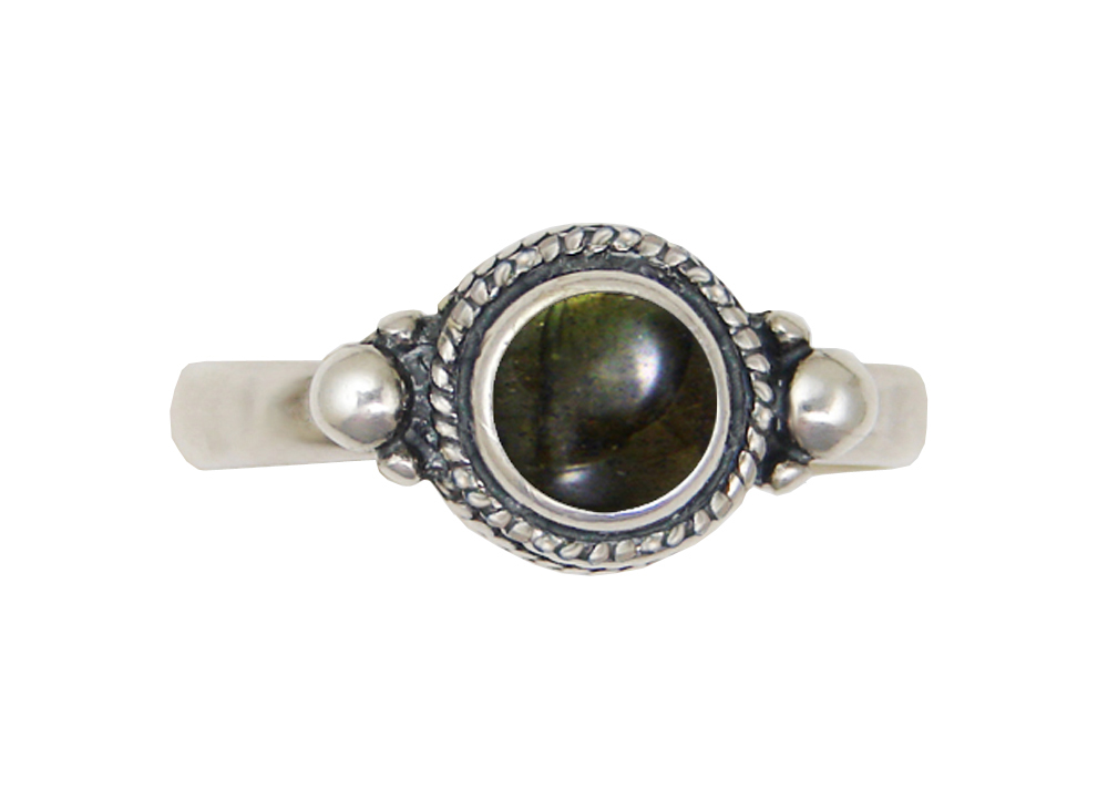 Sterling Silver Ring With Spectrolite Size 7